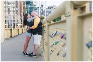 Summer Engagement Session at Point State Park and Roberto Clemente Bridge in Pittsburgh, PA by Madeline Jane Photography