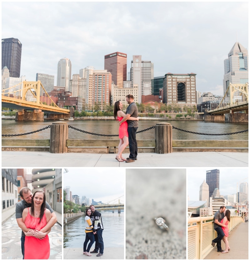 Downtown Pittsburgh engagement at sunset by Madeline Jane Photography