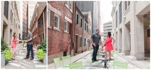 Downtown Pittsburgh engagement at sunset by Madeline Jane Photography