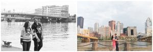 Downtown Pittsburgh engagement at sunset by Madeline Jane Photography