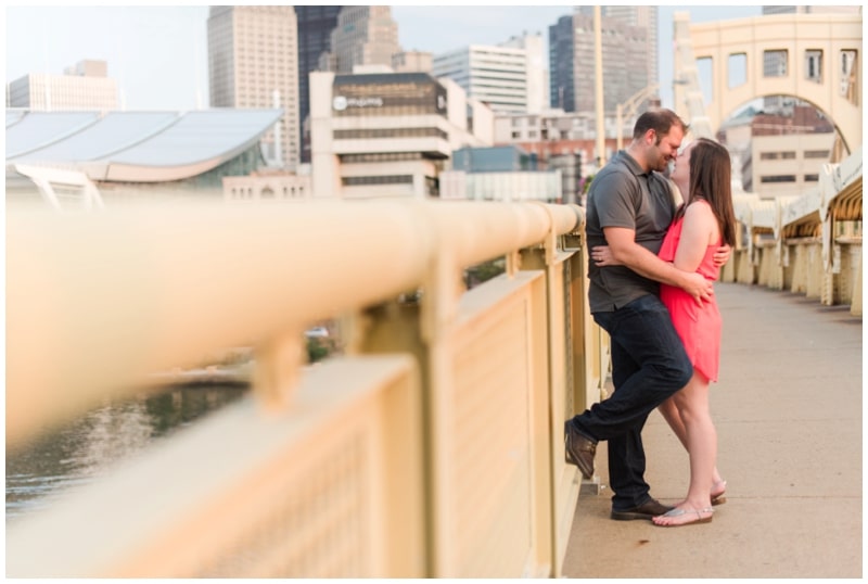 Sunset city engagement downtown Pittsburgh, PA Madeline Jane Photography