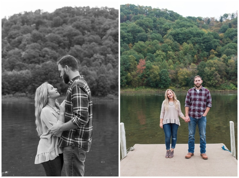Fall engagement session on the Allegheny River by Madeline Jane Photography