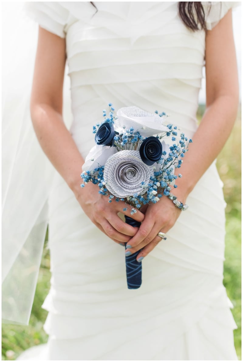 DIY paper wedding bouquet. Image by Madeline Jane Photography
